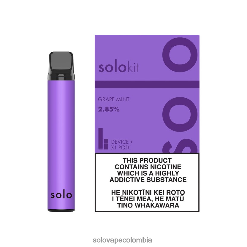 Solo E Cigarette - Solo kit de cápsulas menta de uva D26DLF45